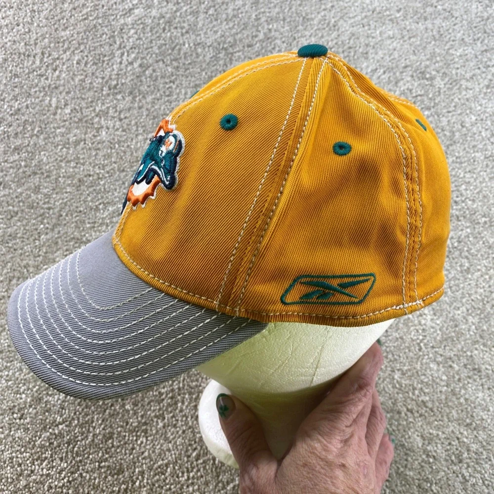 Reebok Miami‎ Dolphins Hat Mens OSFA Orange NFL Equipment Onfield Fitted Cap